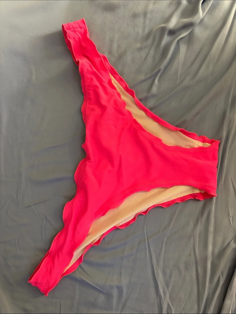 Victoria's Secret Neon Pink Scalloped Bikini Bottom